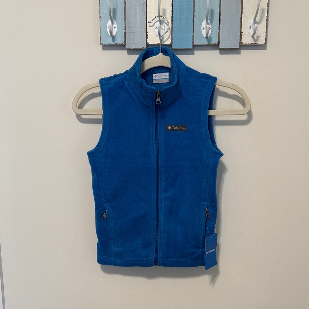 Columbia Boy’s Vibrant Blue Fleece Vest / Size XS / Brand NWT / Zip Closure